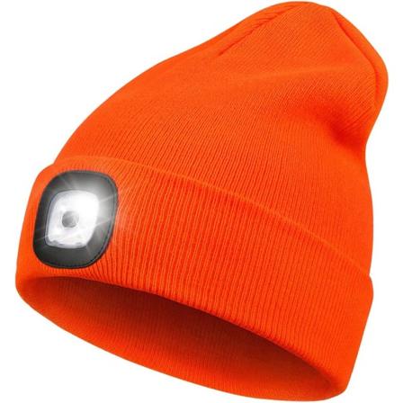LED-lue med lys - oransje, USB-oppladbar håndfri 4 LED H