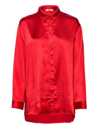 Satina Utillas Shirt Pitkähihainen Paita Punainen Bzr