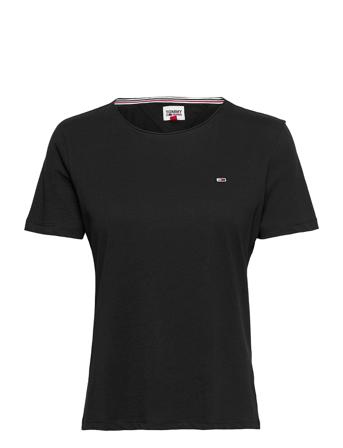 Tjw Slim Jersey C Neck T-shirt Top Sort Tommy Jeans