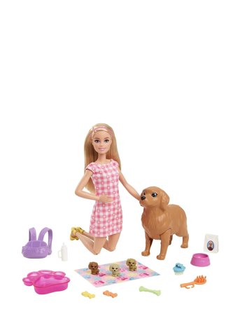Barbie | Newborn Pups Playset With Doll & Animal Toys | ONE SIZE