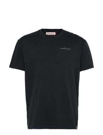 Garment Dyed Loose Fit T-Shirt With Print Black Revolution