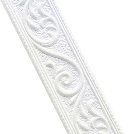 Tapetkant 3D Vandtæt Vægbeklædningslinje (Hvid, 230×6 cm)