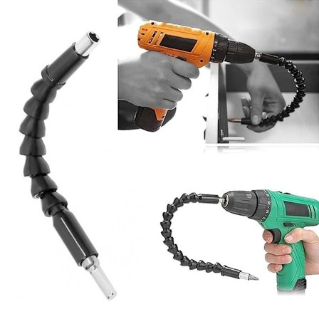Flexibel förlängare till borr / skruvdragare - 30 cm svart