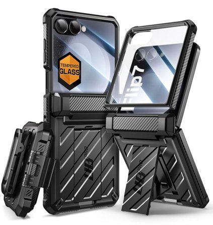 Supcase Unicorn Beetle Pro kotelo Samsung Galaxy Z Flip 7:lle - musta