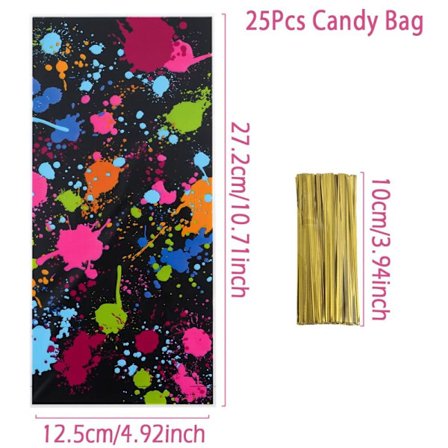 25 STK Godteriposer Cookie Popcorn Innpakningsveske DIY Pouch Poser