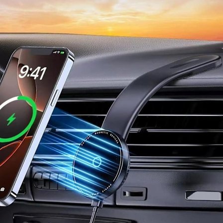 2025 Seneste Model til MagSafe Bilholder Oplader Trådløs Biloplader Magnetisk Telefonholder til Bil Telefonholder Oplader Trådløs Oplader f