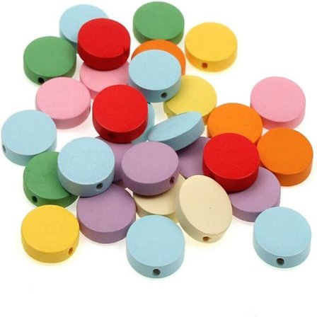 Pyöreät puulevyt Litteät puukolikkohelmet Välihelmet