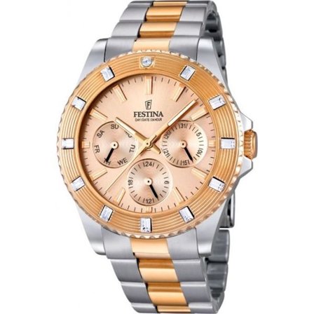 Klocka - Festina - F16695-2 - Stål Silver - Rose guld - Herr
