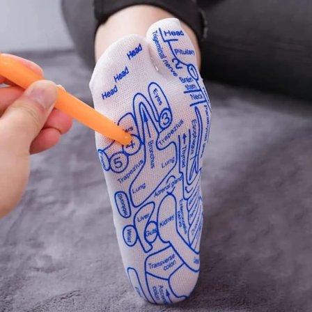 1/2/3 Par Refleksologi Fotmassasje Sokker med Massasjeverktøy Akupressur Fotmassasje Sokker Engelske Kart Refleksologi Sokker