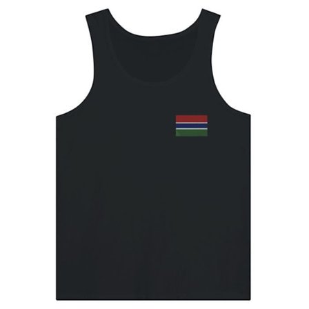 Tanktop - Gambia - Svart - 100% bomull - Slim fit - Broderi flagga