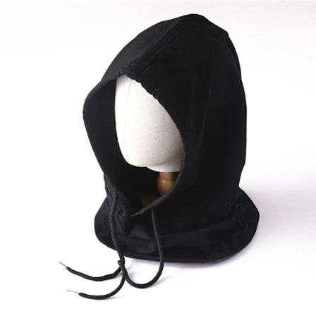 Bomull Balaclava Light Tunn Hood Scarf SVART