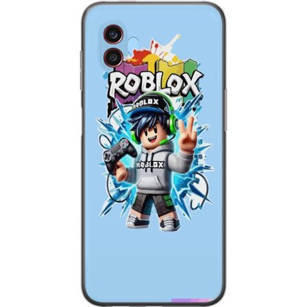 Yhteensopiva Puhelinkuori Samsung Samsung Galaxy Xcover6 Pro Värikäs Roblox-hahmo, jossa ohjain ja energinen splash art -suunnittelu, täydellinen l
