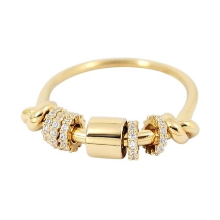 Antistressringar Med Roterbara Pärlor Guld