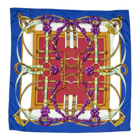 Hermès Vintage, Pre-owned Scarf Blauw, Dames, Maat:ONE Size