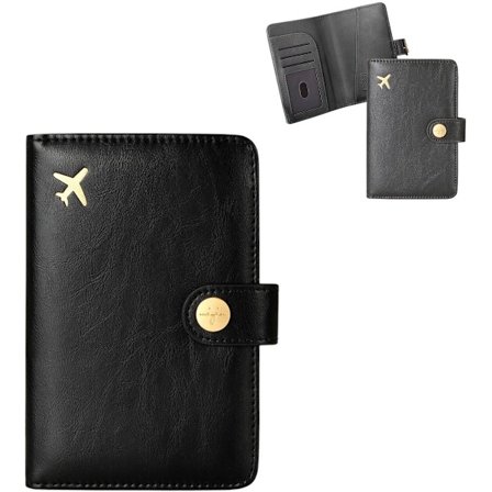 Rejsepas Holder Airline Pas Holder Pung Stil Sort 15,5 * 10,5 * 1,5 cm Multifunktionel Pas Holder Egnet til