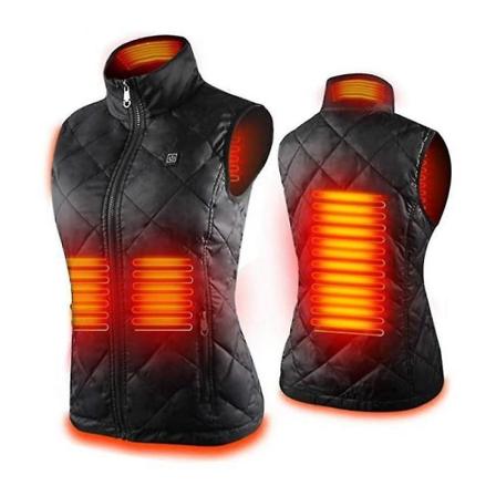 Galaxy Opvarmet Veste til Kvinder med 4 Varmezoner Vinterjakke Sort xl