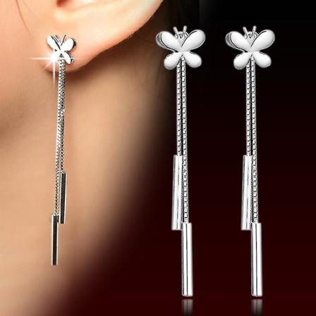 Kvinnor Långa Tassels Stud Örhängen Drop Butterfly Örhänge Smycken Hög Kvalitet