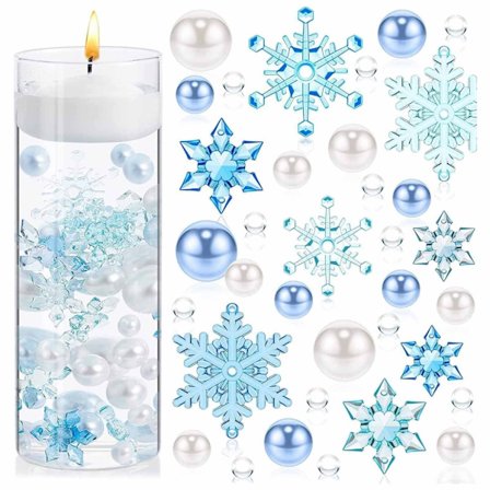 Vas Filler Flytande FauxPearls Dekorationer Ängel/Snöflinga Jul Flytande pärlor för Centerpieces Hembordsdekoration