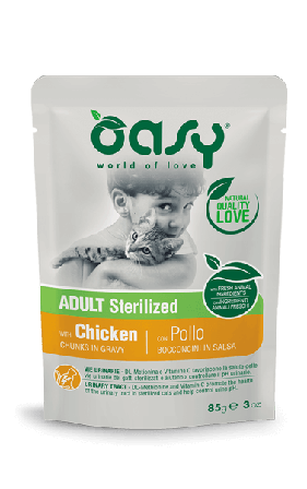 Oasy Wet Bocconcini Di Pollo Per Gatti Adulti Sterilizzati Busta