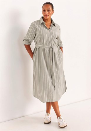 Cellbes of Sweden - Randig klänning med fickor - beige / vit - för damer - 50/52