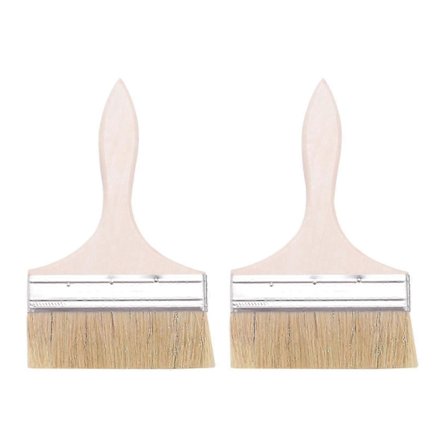 2x 6 tum Bred Borsthår Trähandtag Målarpensel Väggmålningsverktyg