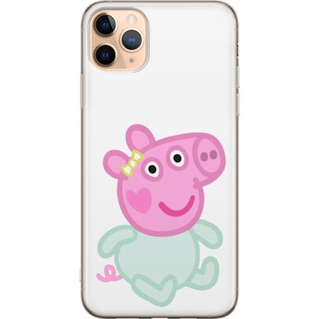 Yhteensopiva Puhelinkuori Apple iPhone 11 Pro Max Peppa Pig vauvahahmo pastelliväreissä, suloinen piirretty lasten kuvitus pehmeällä minimalistisella