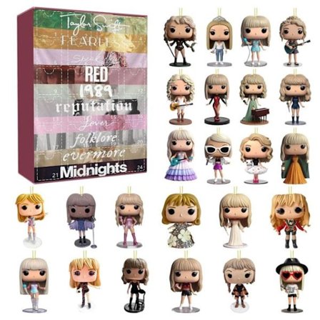 Taylor Swift Julekalender 2025 - 25 Dages Julekalender Nedtællingskalender Ornament Jule nøglering Gaveidé Musikelskere{FY}