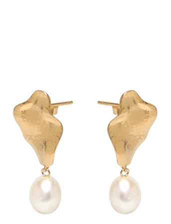 Earring, Caia Large Gold Enamel Copenhagen