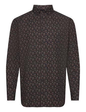 Slhslim-Floral Aop Ls Shirt Ex Selected Homme Black
