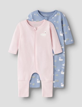 name it Nbfnightsuit 2P Zip Ff Swan Noos - Pink - 98