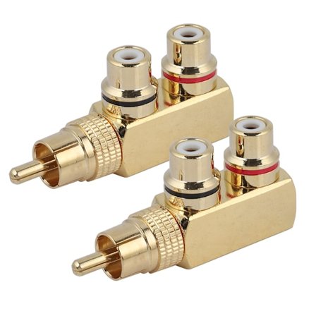 2 stk. AV Splitter RCA Hann til 2 Hunn Audio Video Adapter