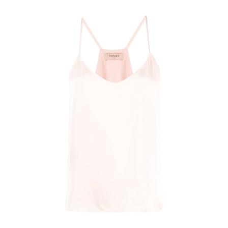 Twinset TOP Deep V-Neck Pink, Dame