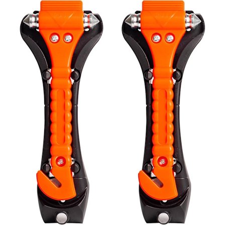 2-pakning Nødhammer for bilvindu, bilglassknuser, sikkerhetsbeltekutter og vindusknuser 2-i-1 bil sikkerhetshammer