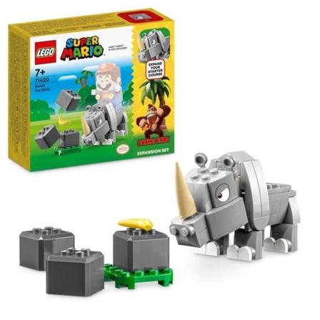 LEGO Super Mario 71420 Rambi the Rhinoceros -laajennussetti, yhdistä lelu aloituspakkaukseen Flerfärgad