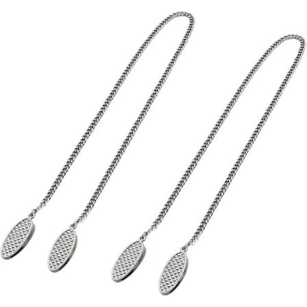 Servettklämma Servetthållare för halsen Servettkedja med klämma Silver servettkedja rostfritt stål - 2 stycken Längd ca 49cm