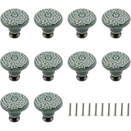 Dekorativa Keramiska Lådknoppar - 10-pack (Grön)