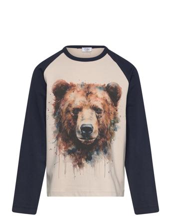 Hcanton - T-Shirt Tops T-shirts Long-sleeved T-shirts Beige Hust & Claire