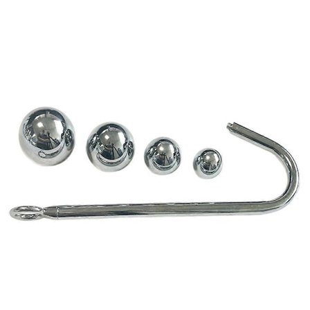 Utskiftbar Metall Rustfritt Anal Krok Enkel Kule Perle Metall Buet Krok