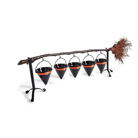 Halloween Snackbricka Kvast Avtagbar Snackskål Frukttårta Dessert Godis