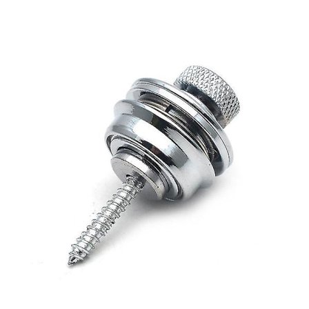 Guitar Rem Strop Låse, Sikkerheds Strop Låse/Låsende Knapper (2 stk, Sølv)