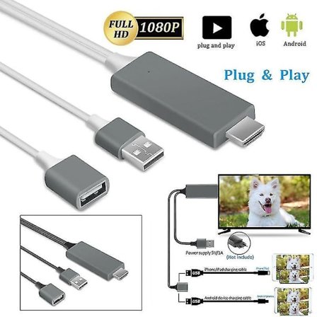 HDMI-spejlingskabel til USB-skærmspejling til HDTV