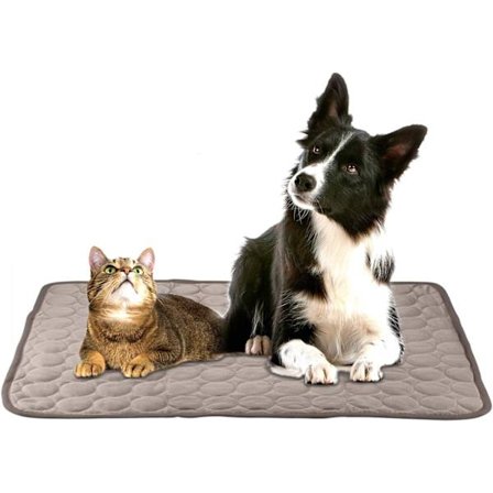 Kølemadras til Hund, Selvkølende Gelpude Kat Kølemadras Indendørs Udendørs Kat Kold Madras i Sommer Varmt Blå L(100*70cm)
