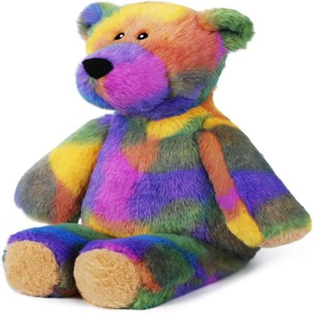 Nallebjørn, 35 cm regnbuefarget nalle dukke kosedyr barn