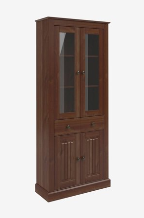 Loft24 - Mille Vitrine med 2 glassdører i furu - Brun - Skap - Fra Homeroom