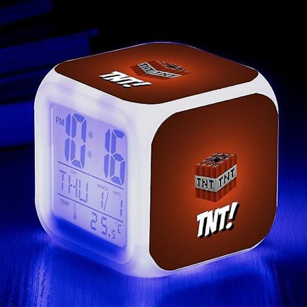 Minecraft Alarm Clock Coolie Scared Cartoon Led Digital Color Luminous Clock Birthday Gift Christmas Gift Style 11