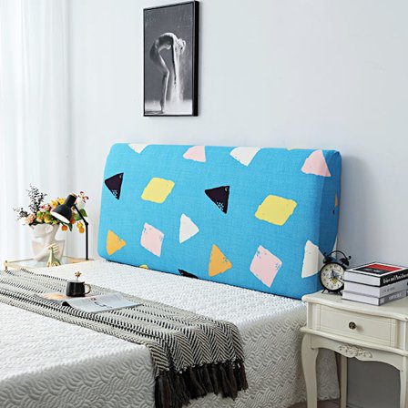 (150-170 cm, geometri) 1 stk. Sengegavlbetræk Stretch Sengegavl Beskyttelse til Kingsize Seng Altomfattende Spandex He