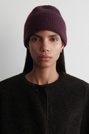 COS Women's Wool-Cashmere Beanie in Red