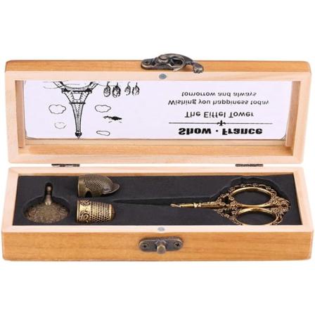 Kirjonnansakset, Vintage-ompelusakset sarjassa puukotelossa