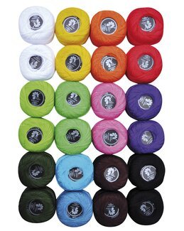 Yksiväriset helmi-/virkkauslangat 24/pak.