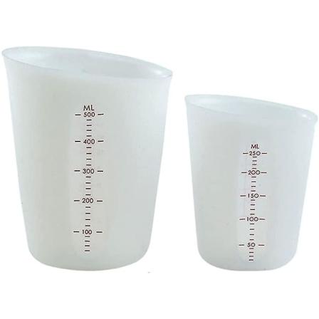 2 stk Silikon Målebeger 250/500ml Blandingsbeger Med Skala Klare Graderte Beger For Hjemmet